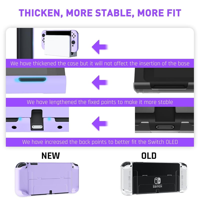 FANPL [Improved Version] Dockable Case for Nintendo Switch OLED 2021, Protective Case Cover for Switch OLED and Joy Con Controller - Strong and Durable, Not Easy to Fall Off (Purple) - Image 3